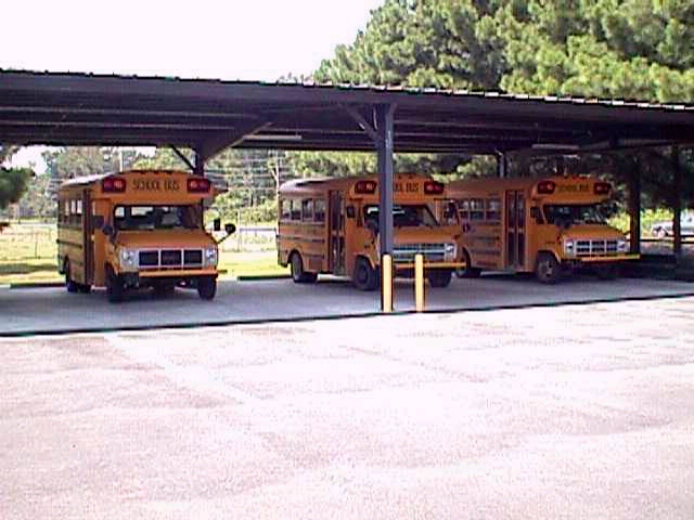 Buses in shelter